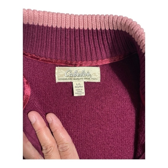 Cabela's Cardigan Sweater Women's L
Wool Blend Maroon Thick Warm - Picture 5 of 8